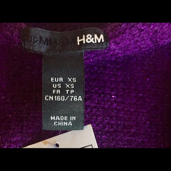 H&M 🌟NWT Purple shrug sweater with ✨sparkles✨ - Picture 3 of 3